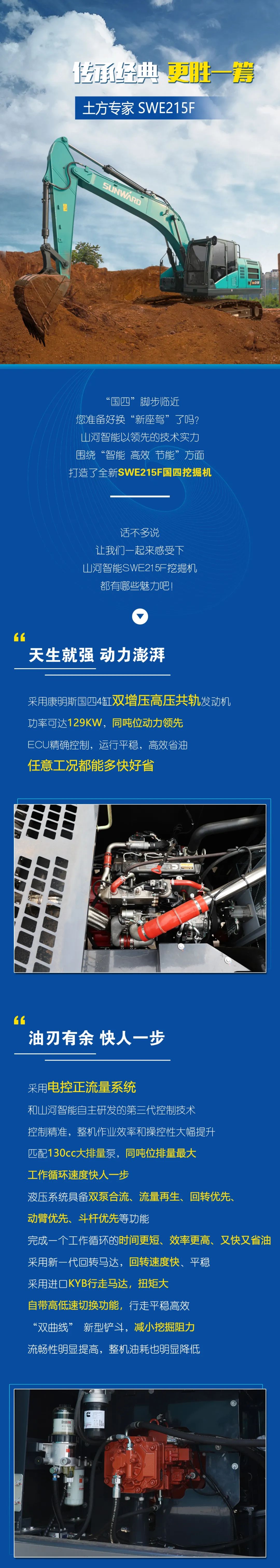 国四精品 | 实力当先，“钱”途无穷！银河集团9873cm智能王牌中挖SWE215F申请出战