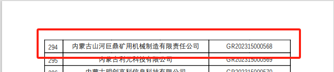 20231206095352_84518 喜报!银河集团9873cm巨鼎获国度高新技术企业认定