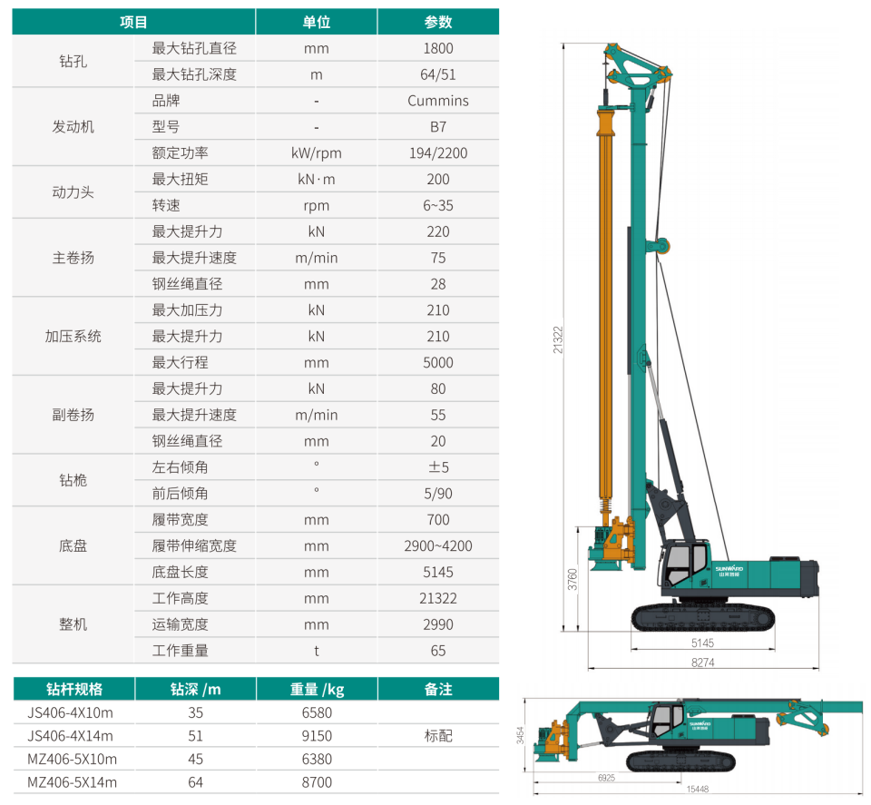 SWDM200H 中型多职能旋挖钻机